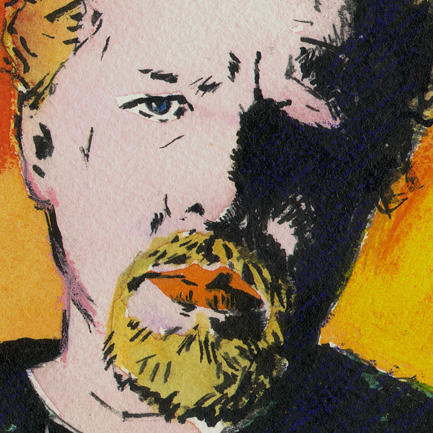 "Self-Portrait à la Warhol" Original Mixed-Media Work