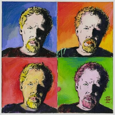 "Self-Portrait à la Warhol" Original Mixed-Media Work