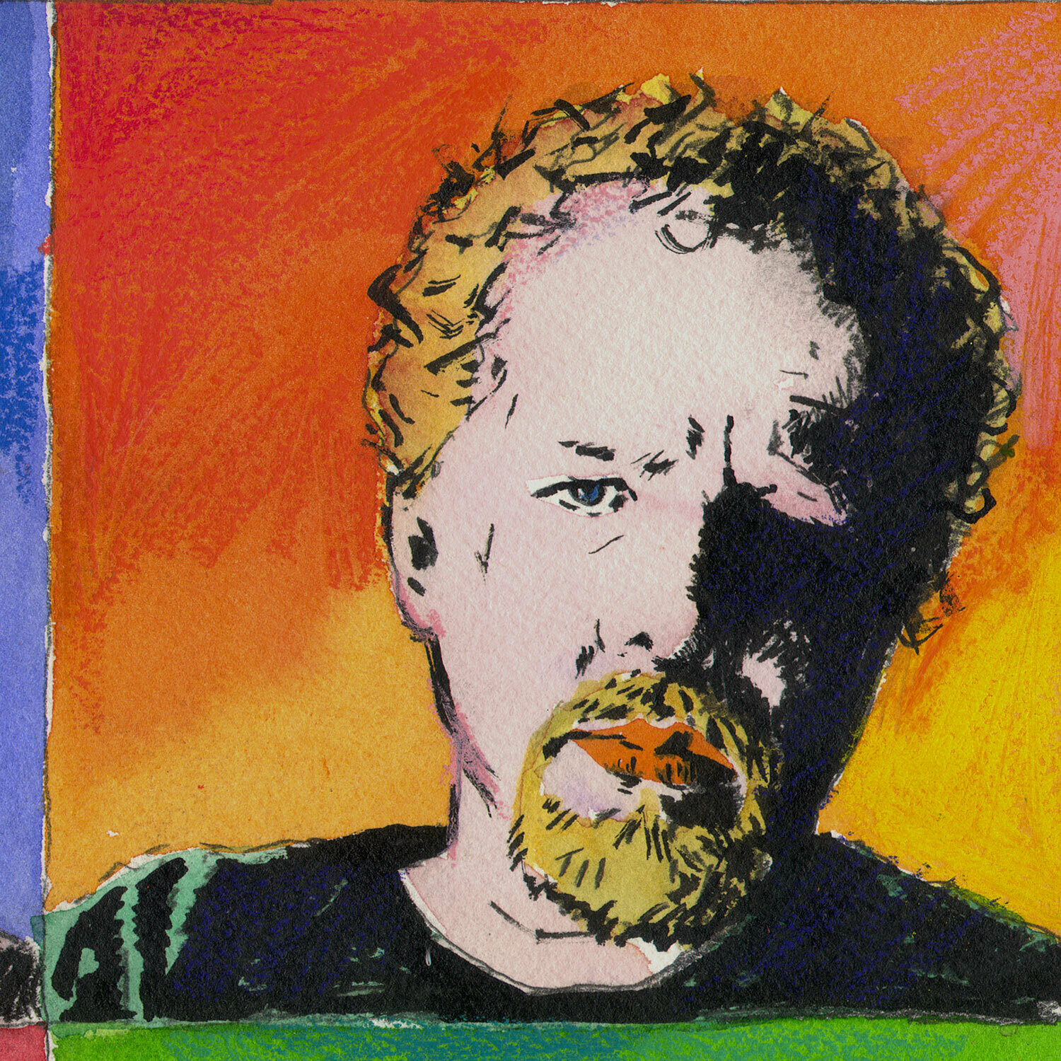 "Self-Portrait à la Warhol" Original Mixed-Media Work
