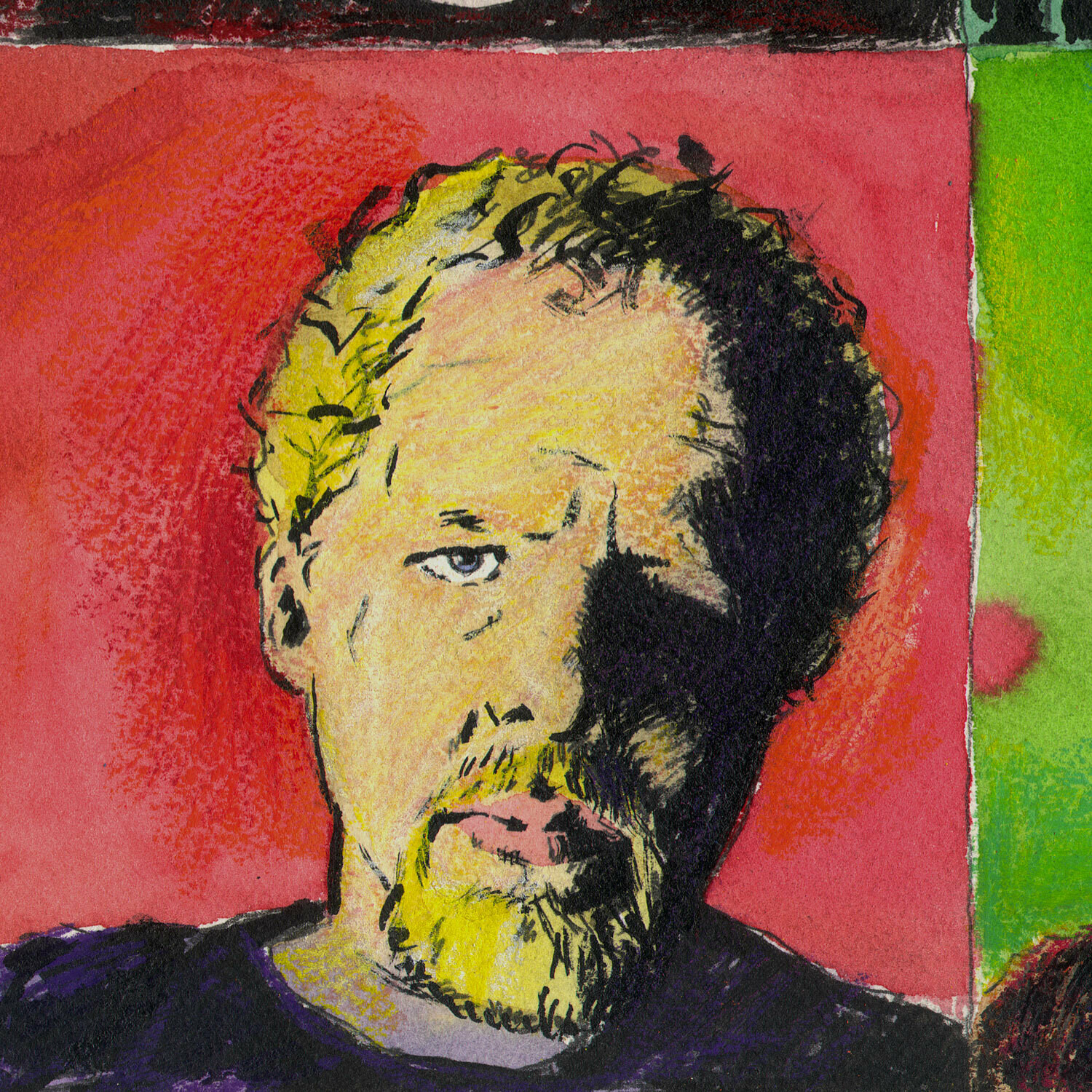 "Self-Portrait à la Warhol" Original Mixed-Media Work
