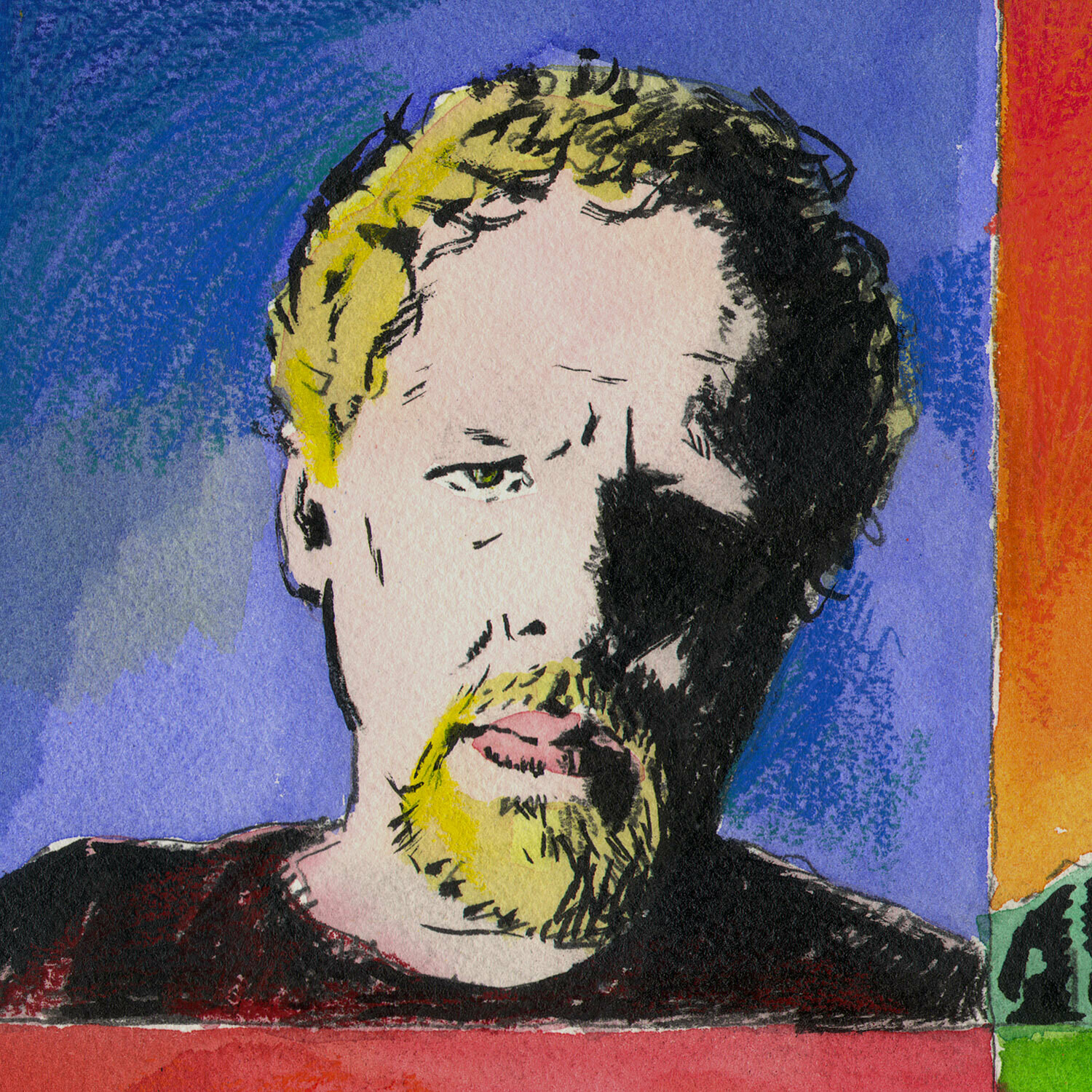 "Self-Portrait à la Warhol" Original Mixed-Media Work