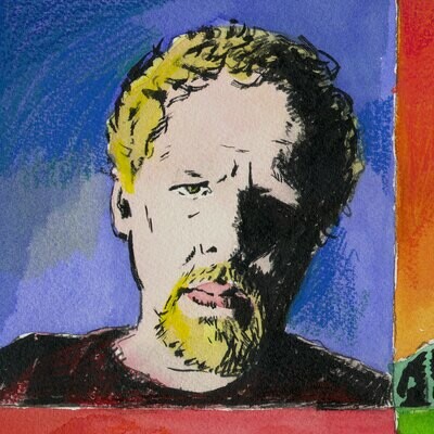 "Self-Portrait à la Warhol" Original Mixed-Media Work
