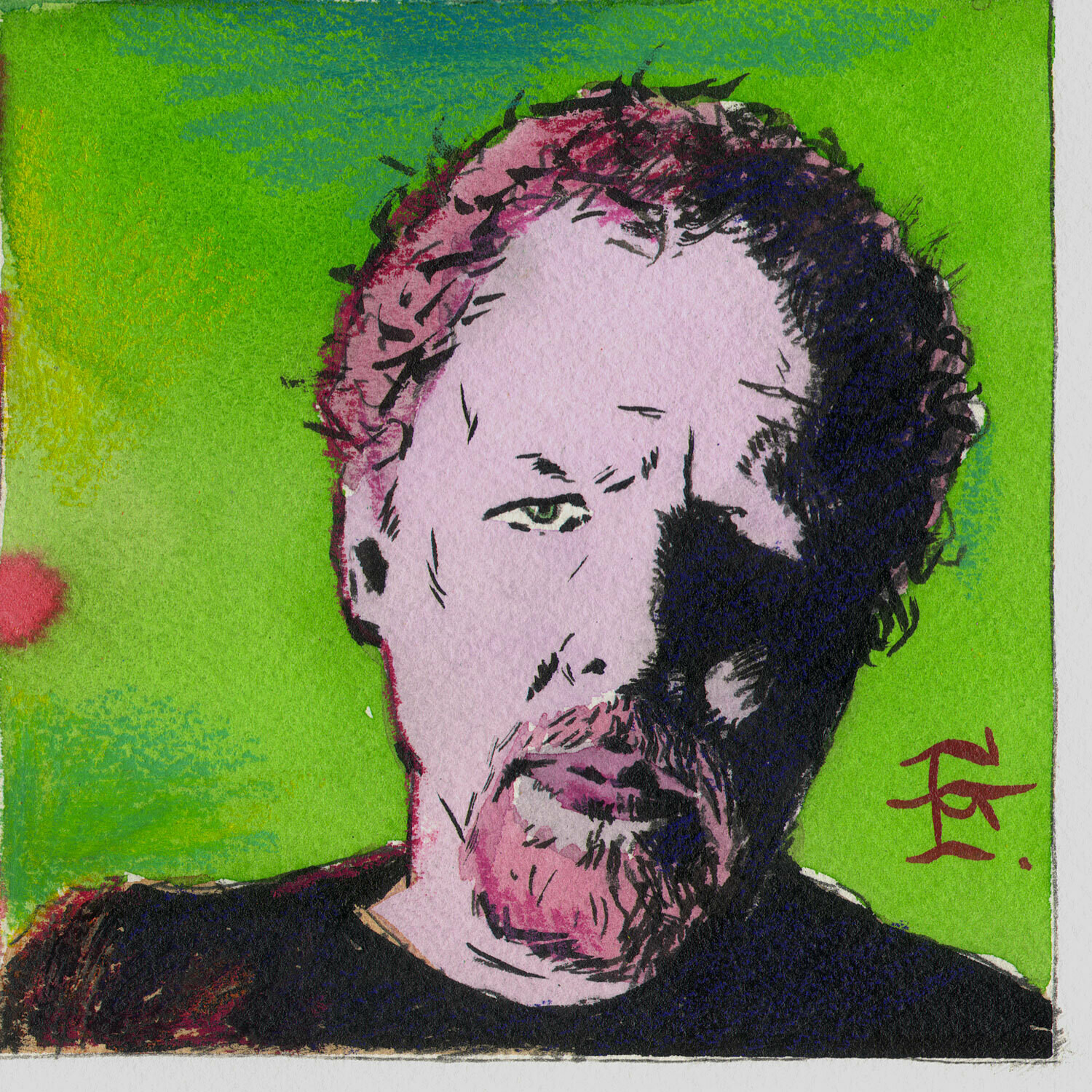"Self-Portrait à la Warhol" Original Mixed-Media Work