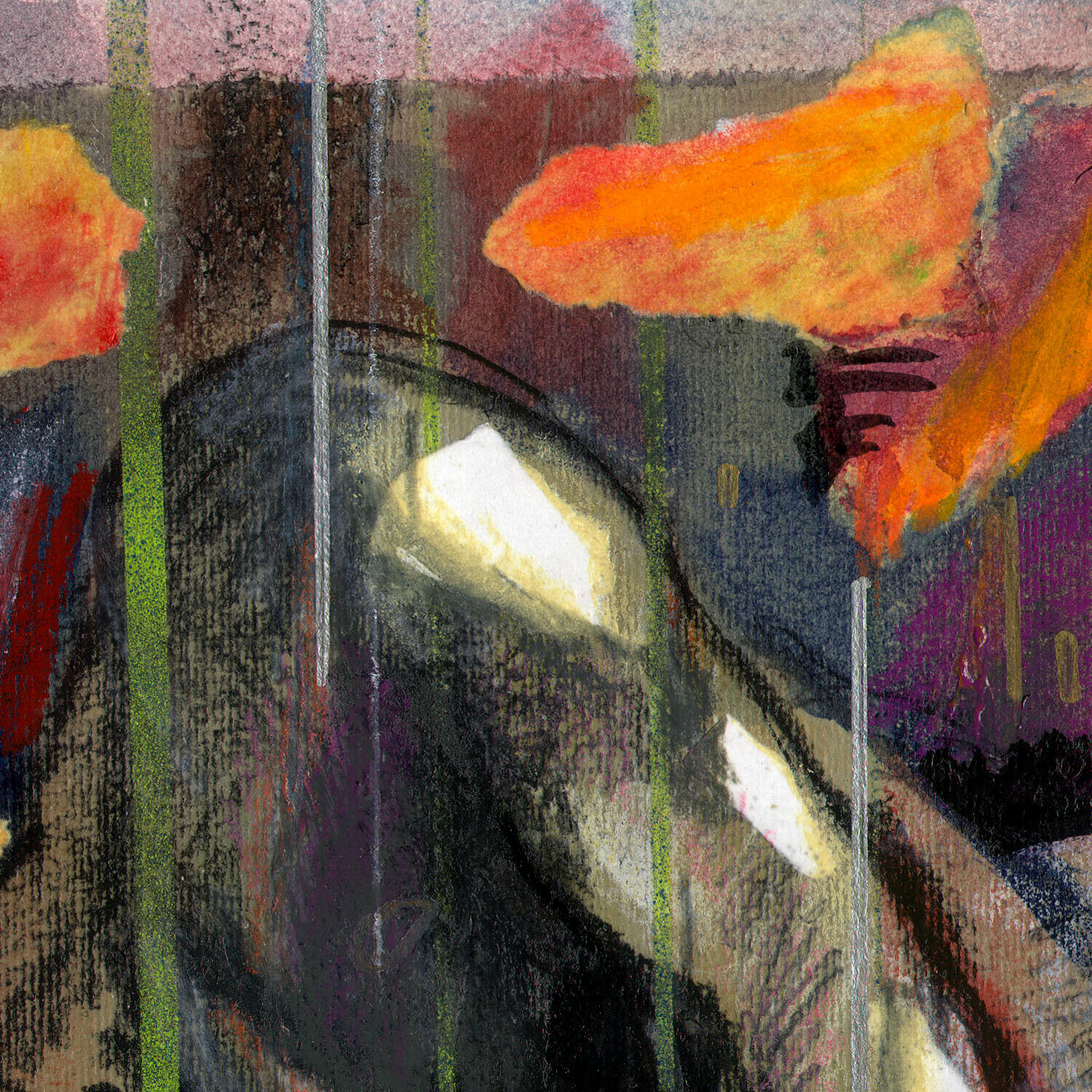 "Autumn Rain" Original Mixed-Media Work with Collage