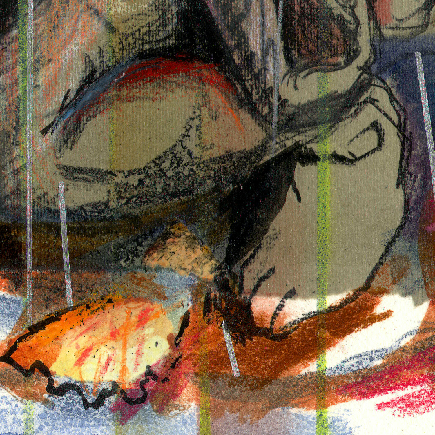 "Autumn Rain" Original Mixed-Media Work with Collage