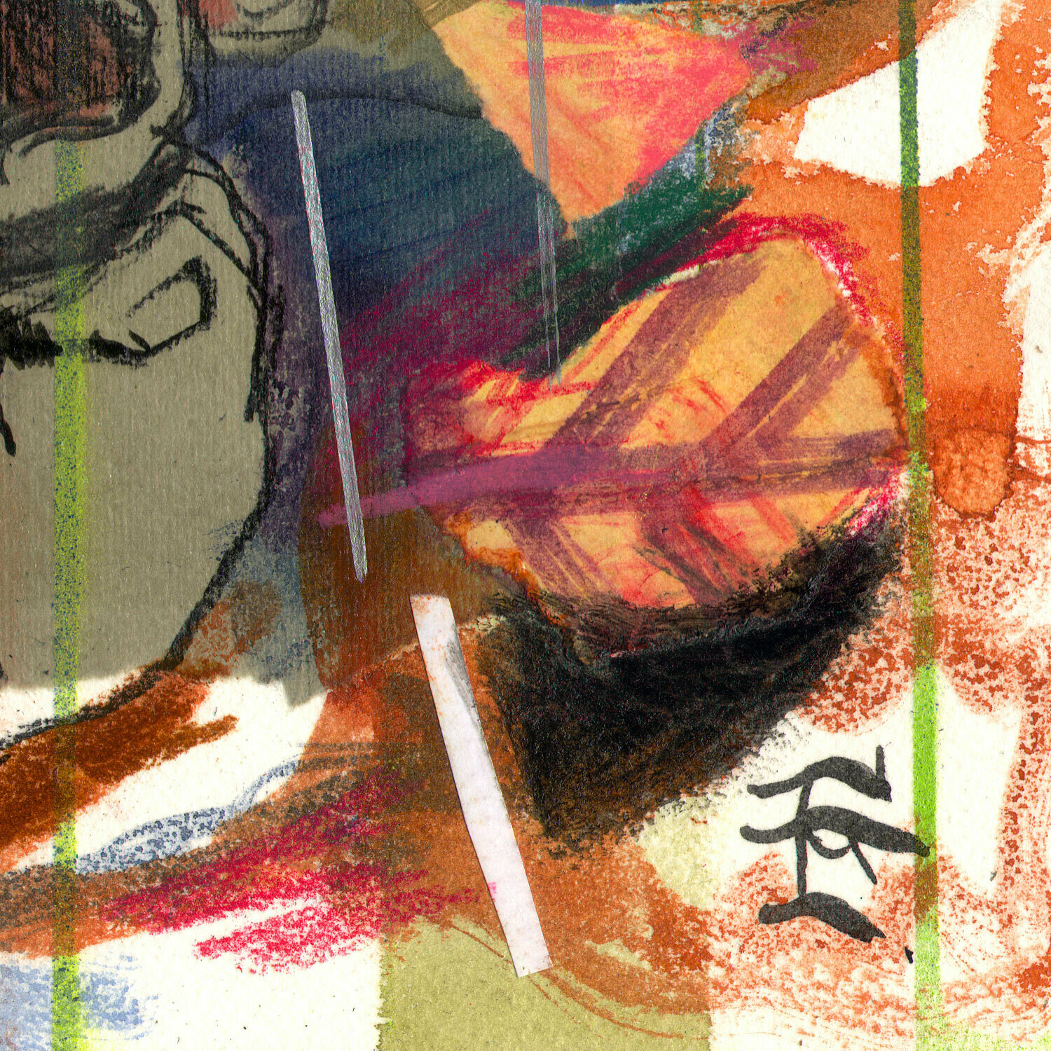 "Autumn Rain" Original Mixed-Media Work with Collage