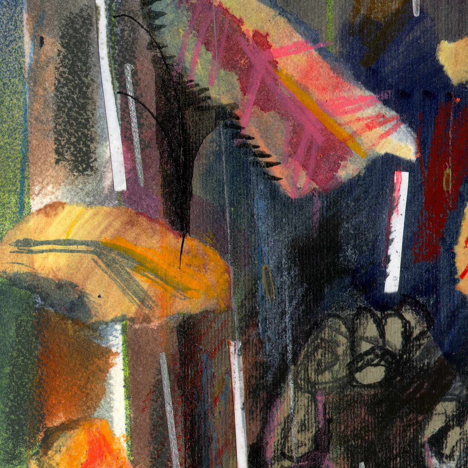 "Autumn Rain" Original Mixed-Media Work with Collage