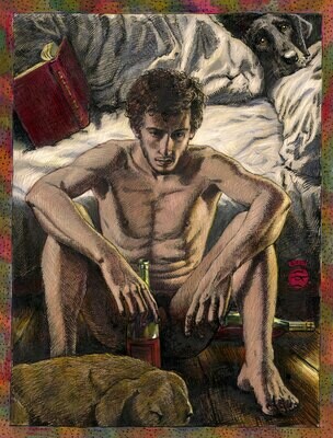 "The Thinker" Original Work on Paper