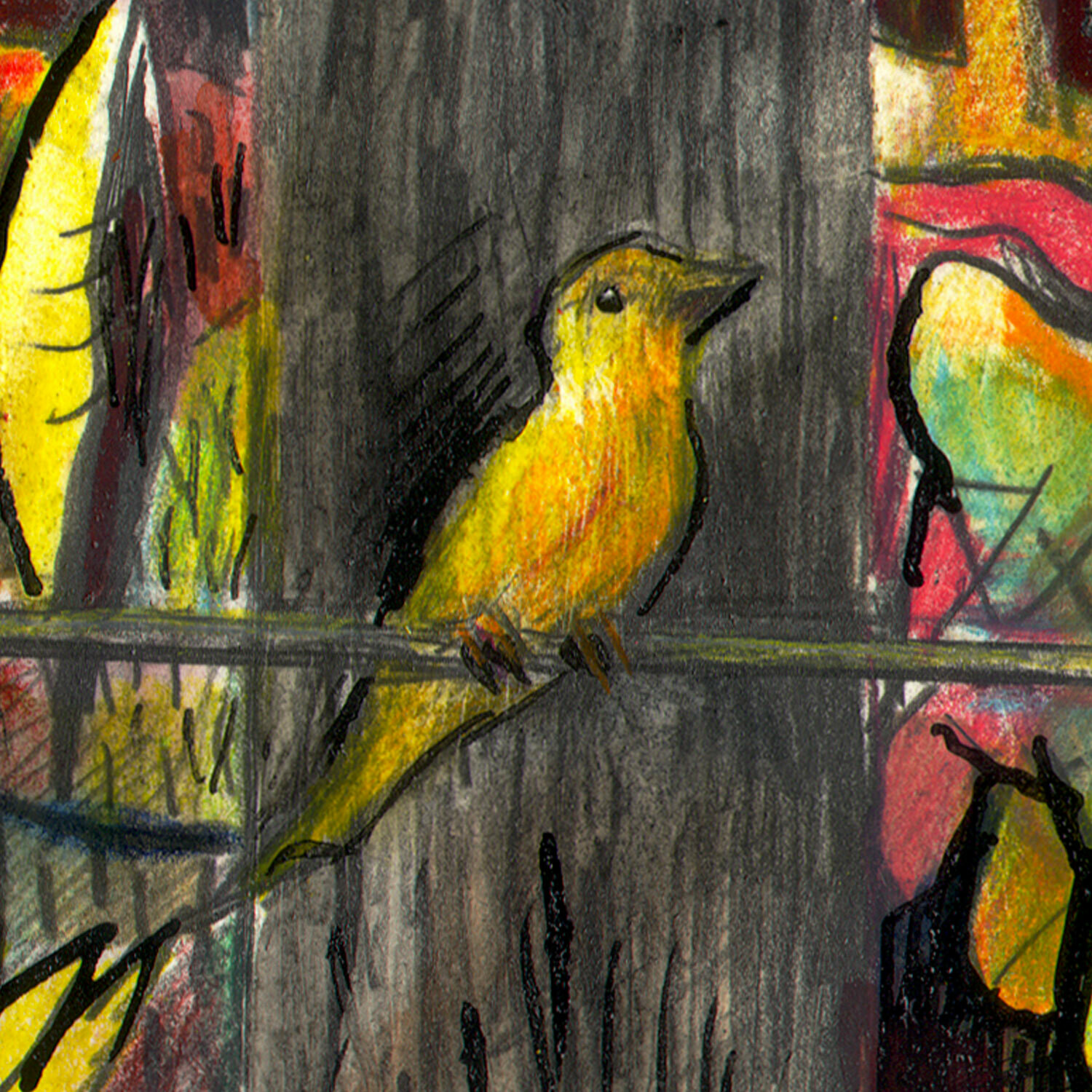 "Bird on the Wire" Original Work on Paper