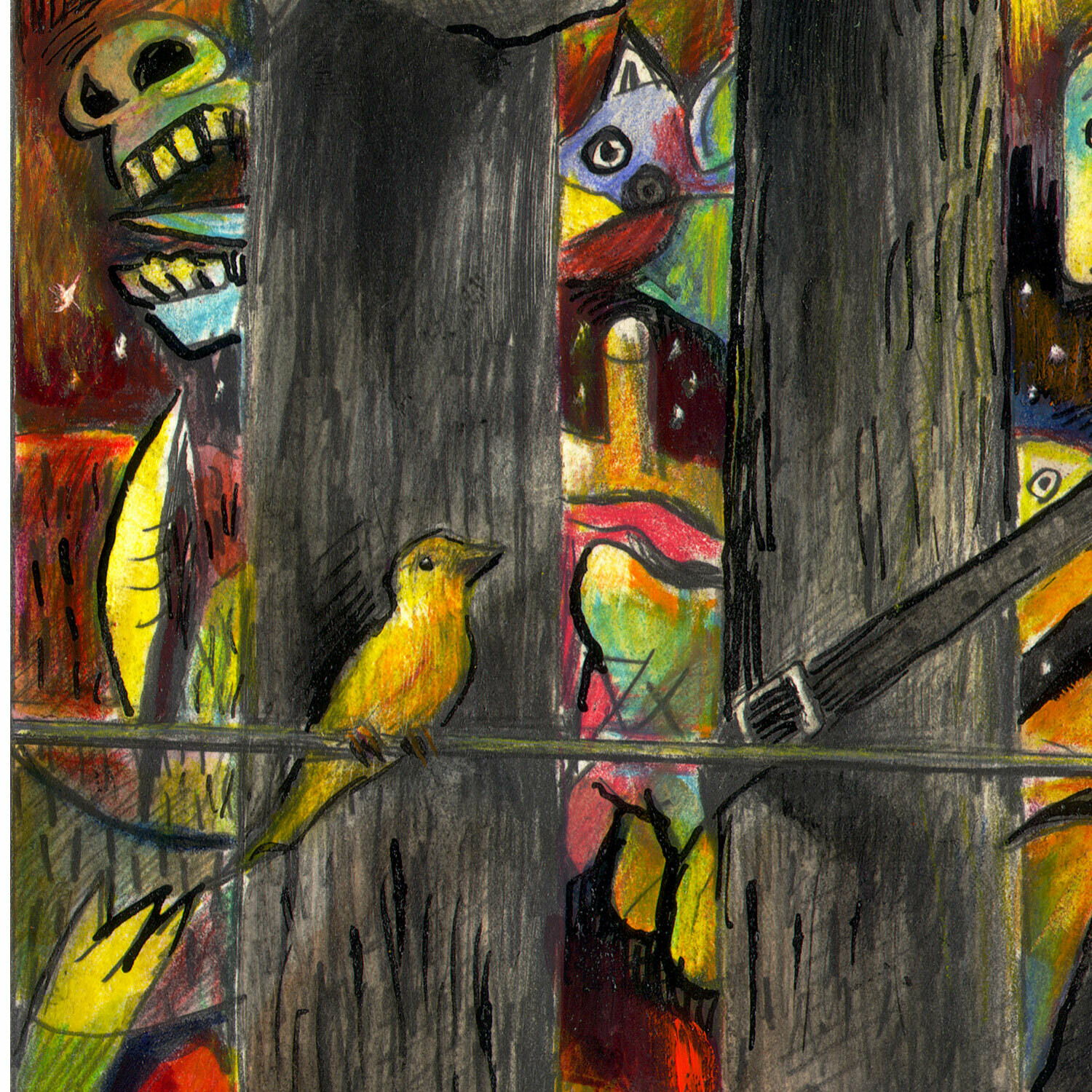 "Bird on the Wire" Original Work on Paper