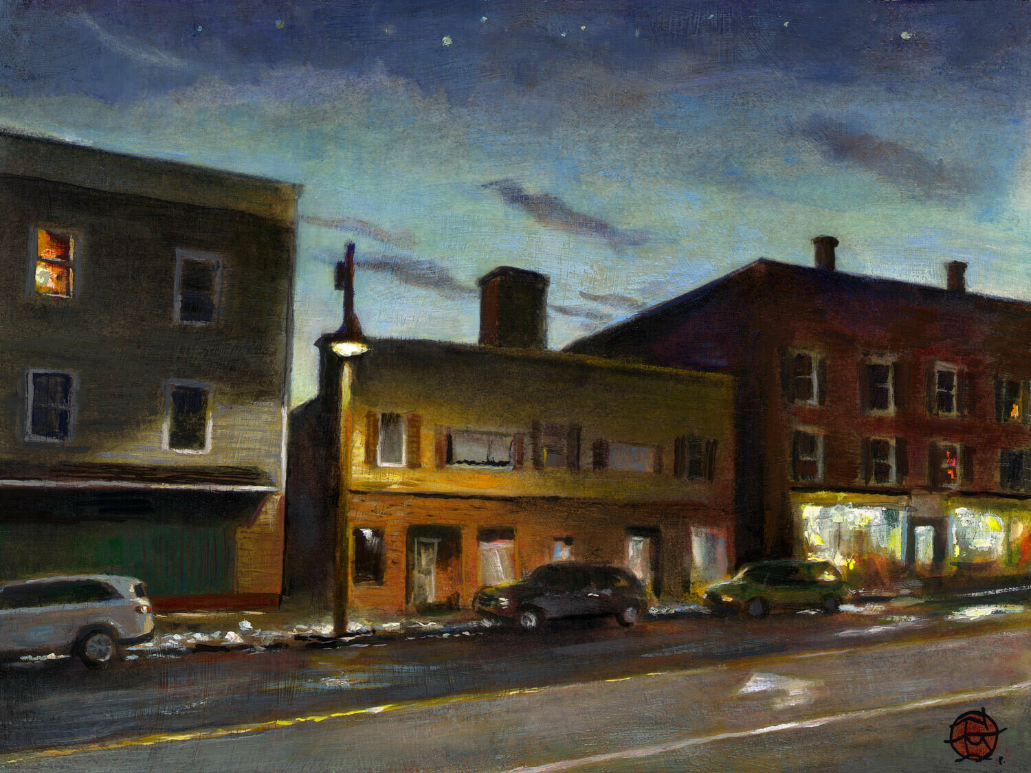 "Night Walk in Dover" Original Painting