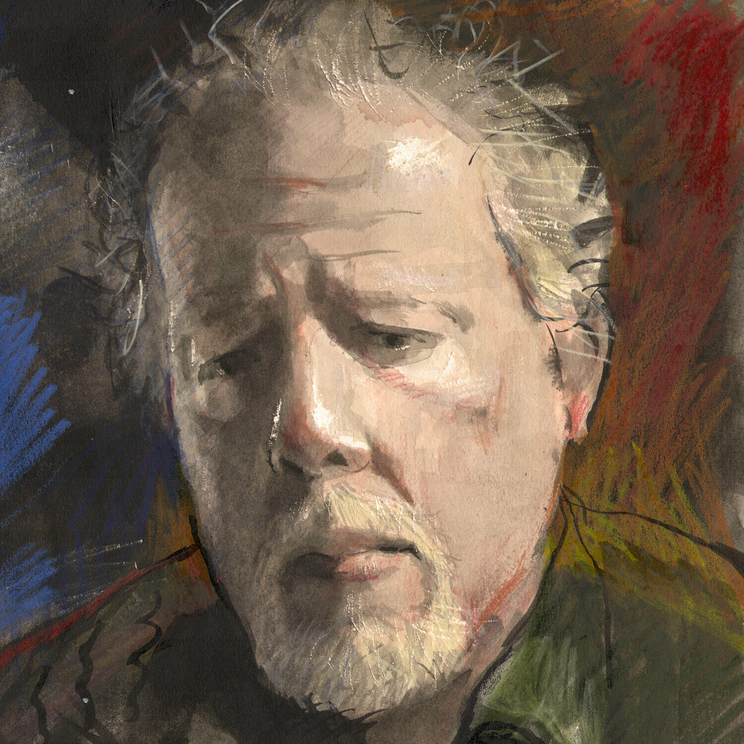"Self-Portrait, Exhausted" Original Work on Paper