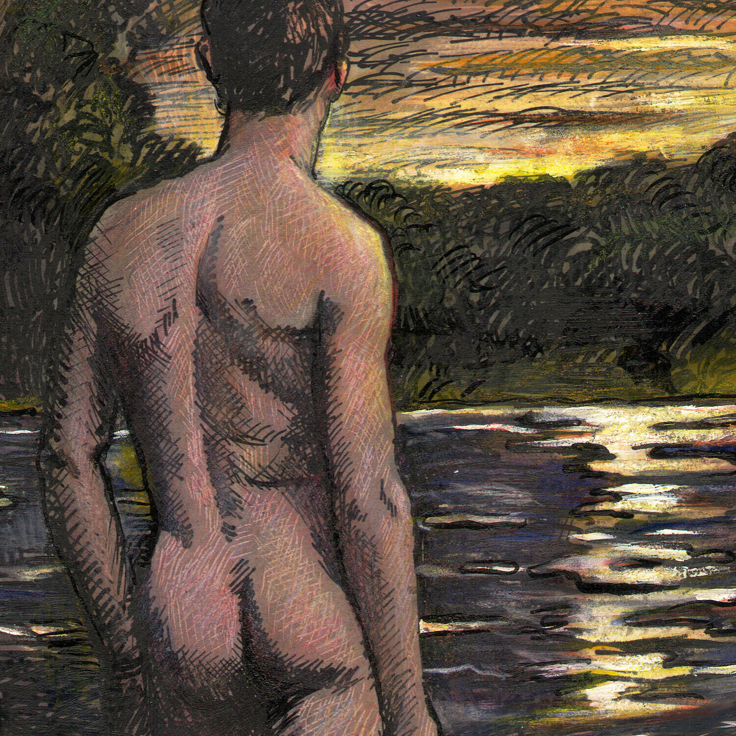 "Harvest Moon" Original Work on Paper