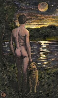 "Harvest Moon" Original Work on Paper