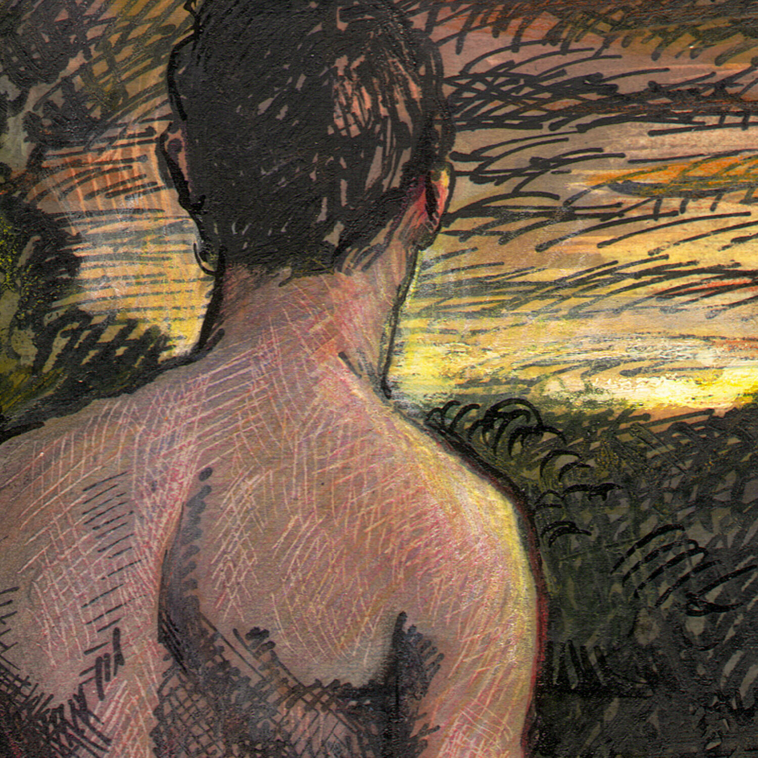 "Harvest Moon" Original Work on Paper