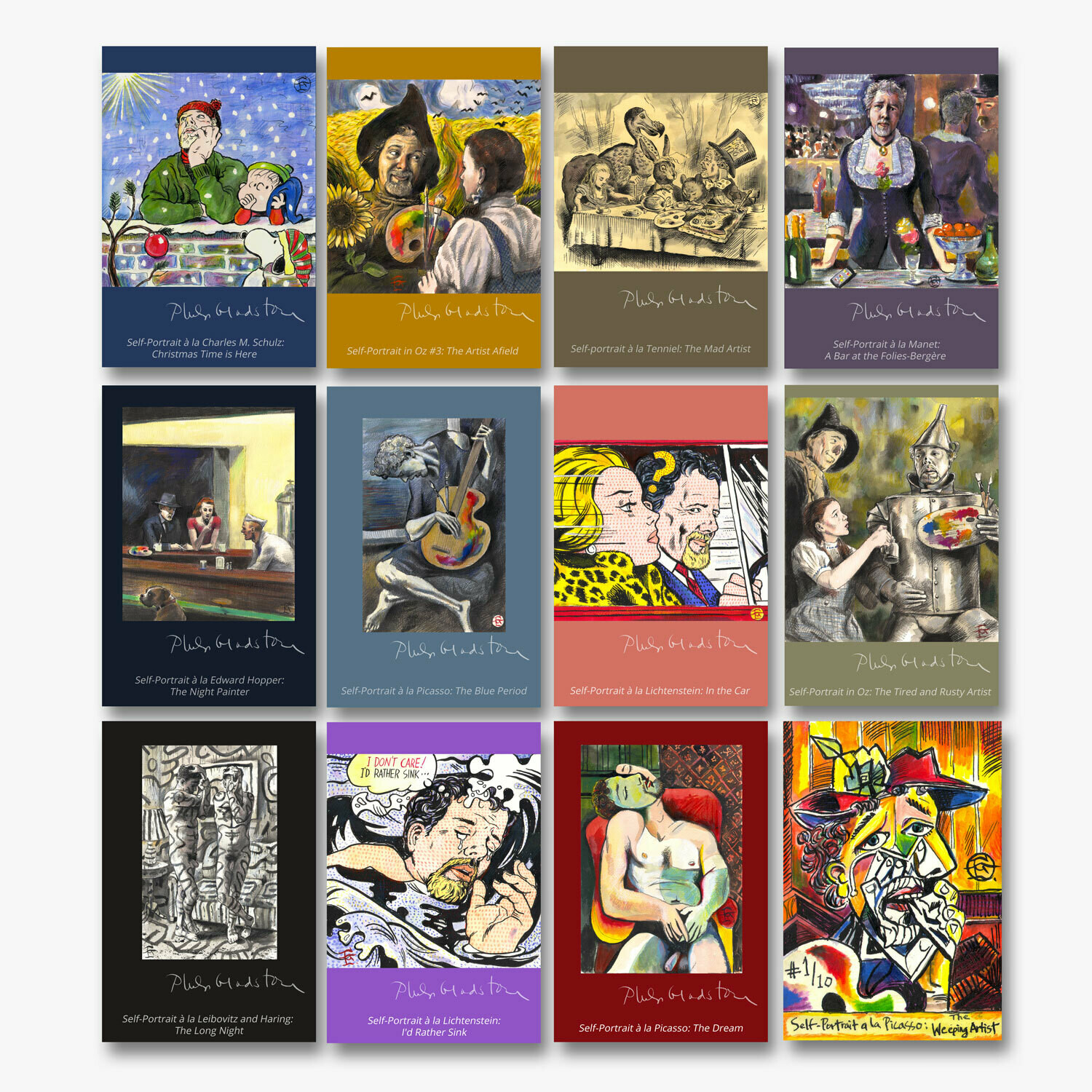 Original Drawing on Card and Limited Edition Card Set | Self-Portraits