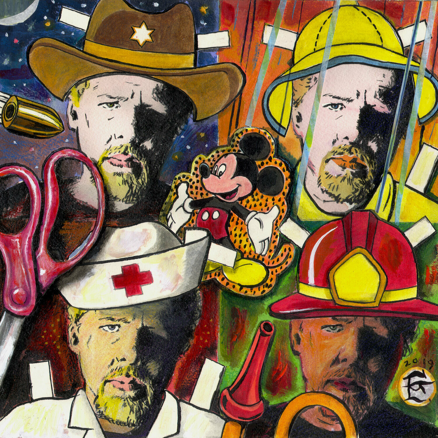 "Oh, When I Grow Up (Self-Portrait as a Defenseless Paper Doll)" Original Mixed-Media Work with Collage