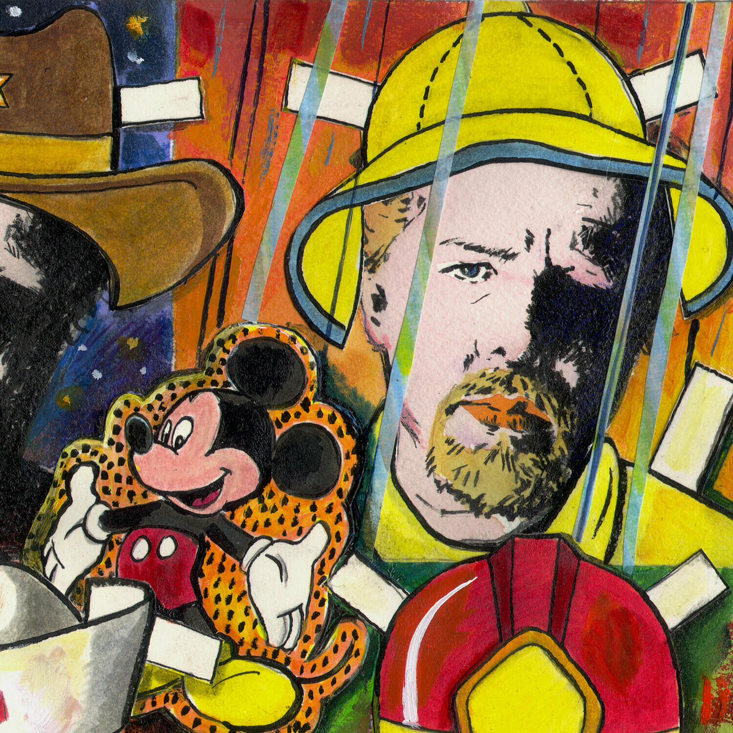 "Oh, When I Grow Up (Self-Portrait as a Defenseless Paper Doll)" Original Mixed-Media Work with Collage