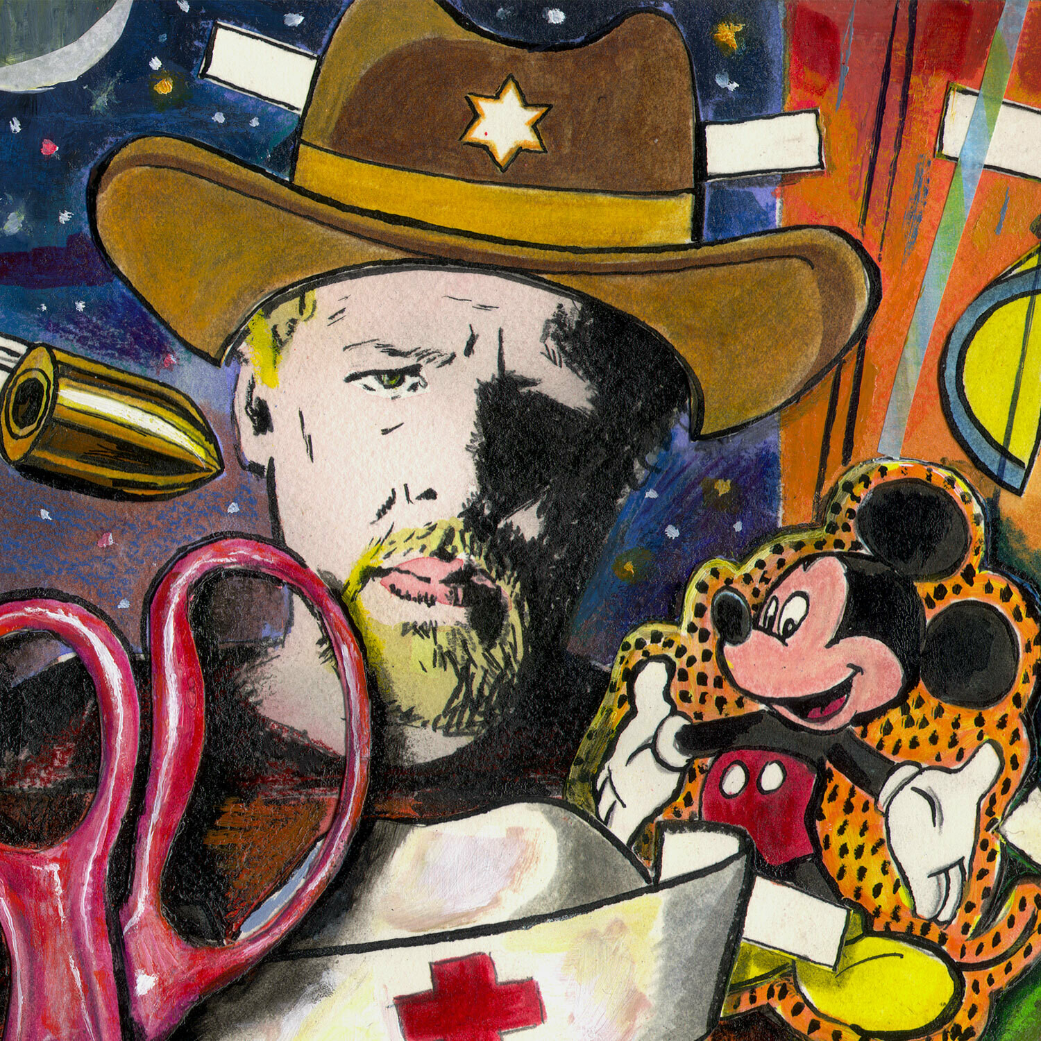 "Oh, When I Grow Up (Self-Portrait as a Defenseless Paper Doll)" Original Mixed-Media Work with Collage