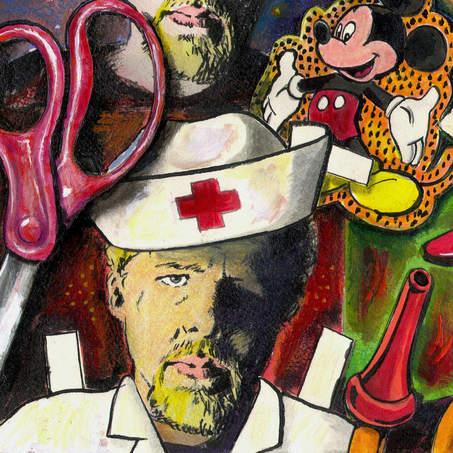 "Oh, When I Grow Up (Self-Portrait as a Defenseless Paper Doll)" Original Mixed-Media Work with Collage