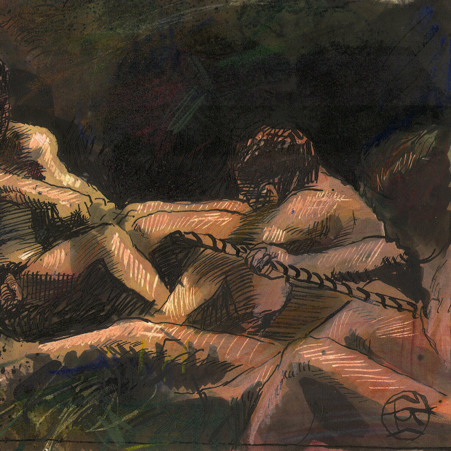 Tug-of-War (Study after Eakins) Original Work on Paper