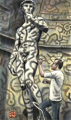 "Fearless (for Keith Haring)" Original Work on Paper