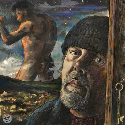 &quot;Self-Portrait à la Goya, March 2020&quot; Original Watercolor