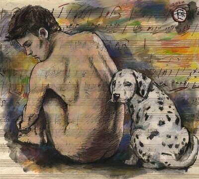 "Alone with Beethoven" Original Work on Paper