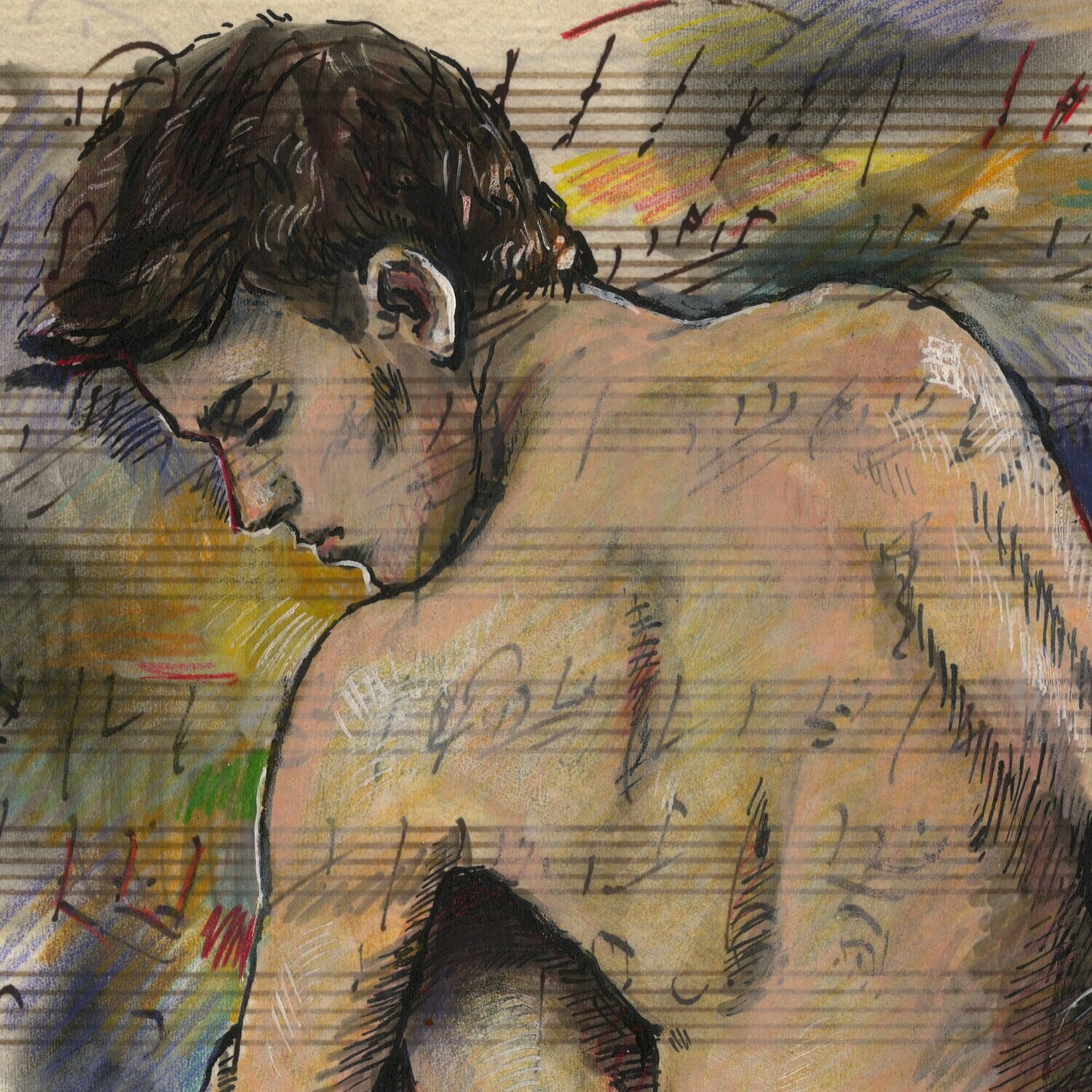 "Alone with Beethoven" Original Work on Paper