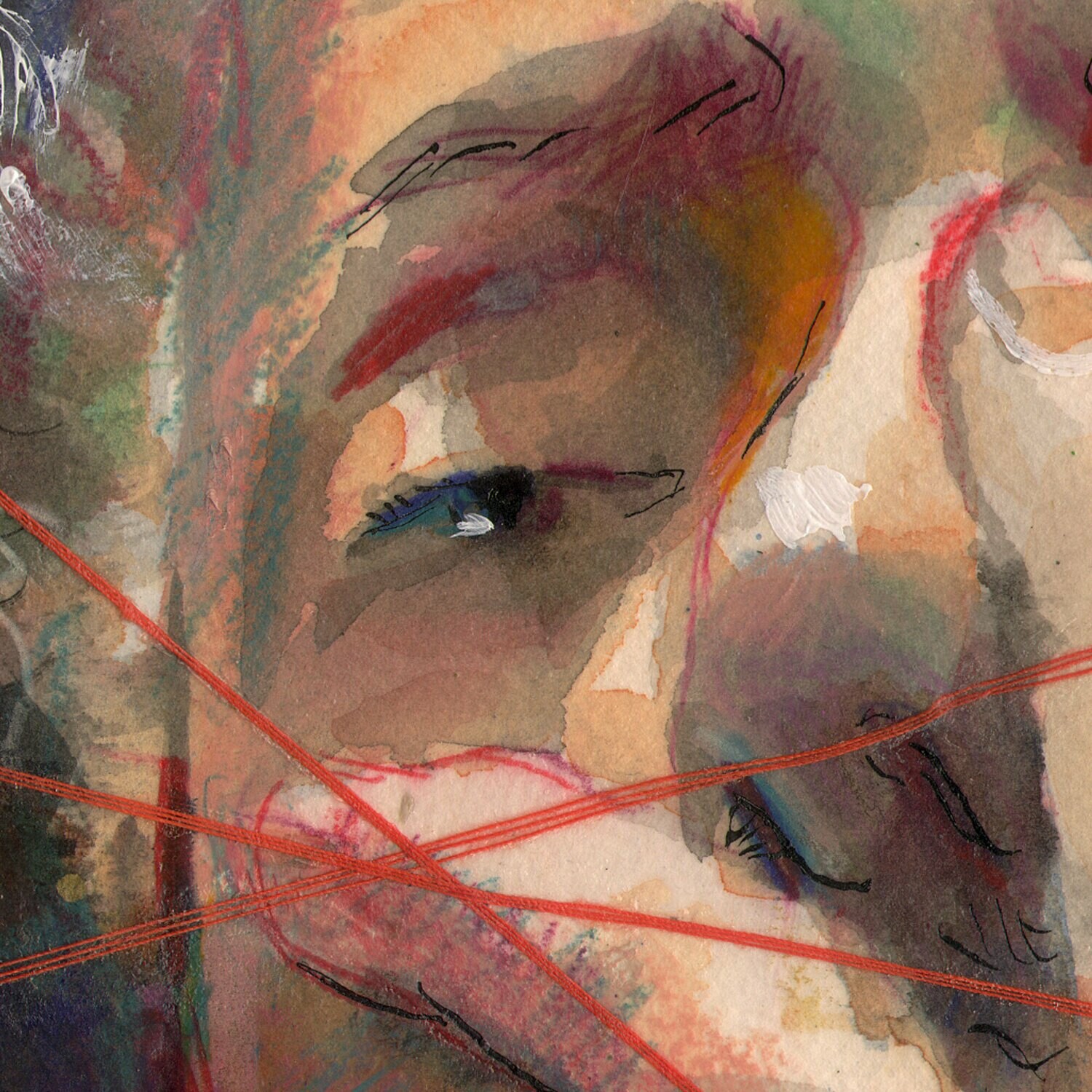 "05.05.2020: Self-Portrait (Fear)" Original Work on Paper