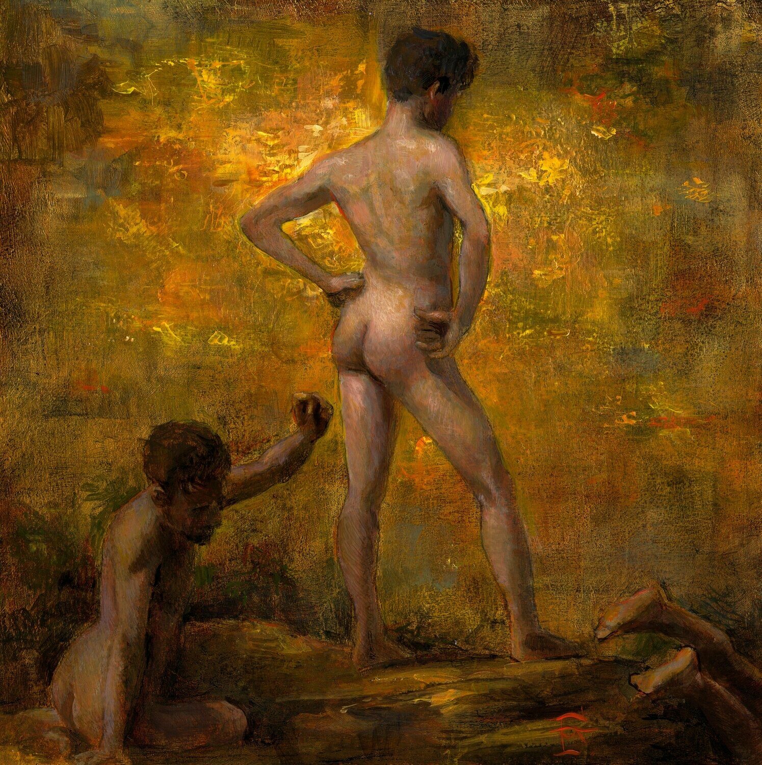 "05.17.2020: Hope" (A Riff on Thomas Eakins' "Swimming Hole") Original Painting
