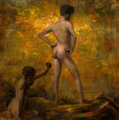 "05.17.2020: Hope" (A Riff on Thomas Eakins' "Swimming Hole") Original Painting
