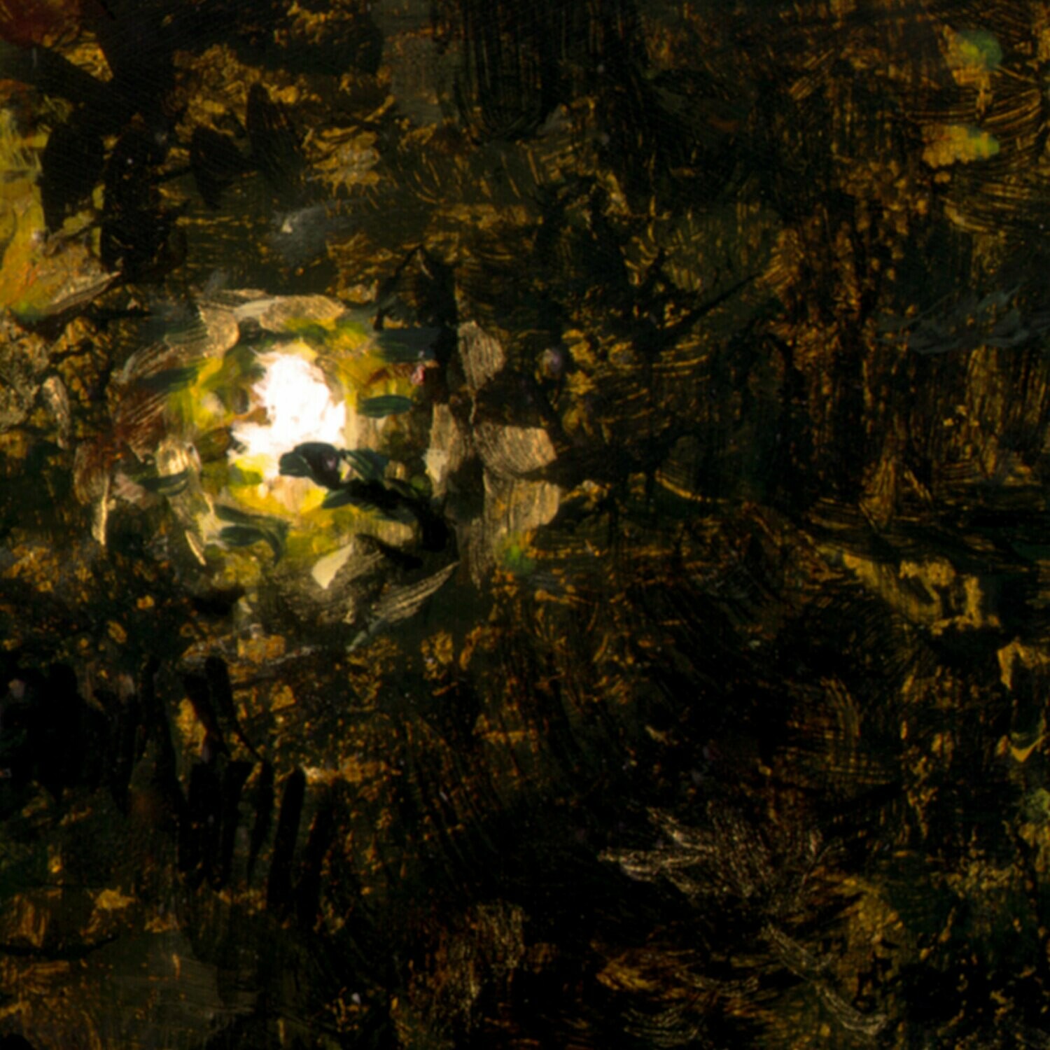 "Remembering (Self-Portrait)" Original Painting with Iridescent Gold