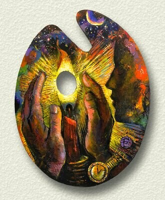 &quot;06.25.2020: Hoping for Time (Self-Portrait on a Retired Palette)&quot; Original Painting