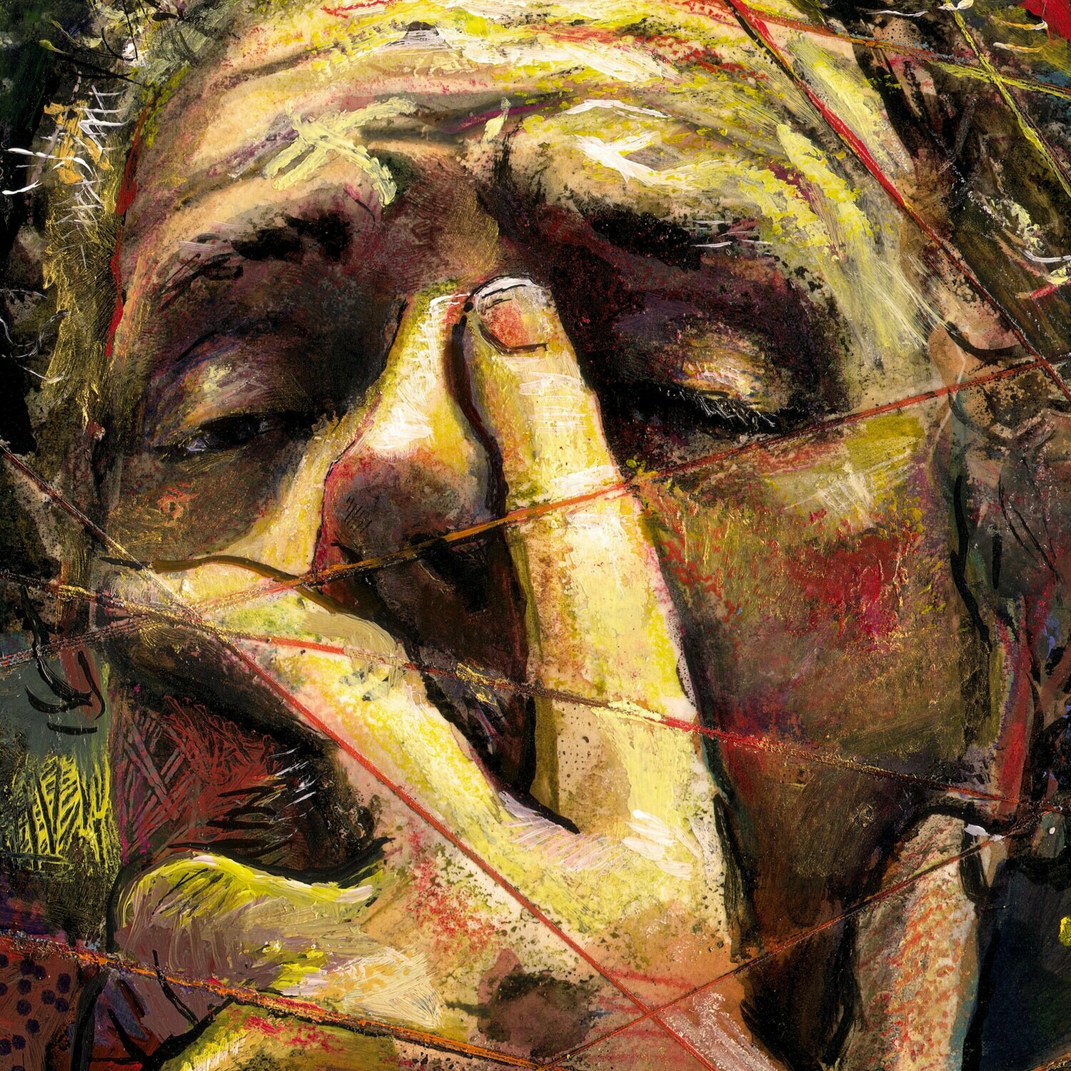 "Self-Portrait, Tied Up in Time" Original Work on Paper