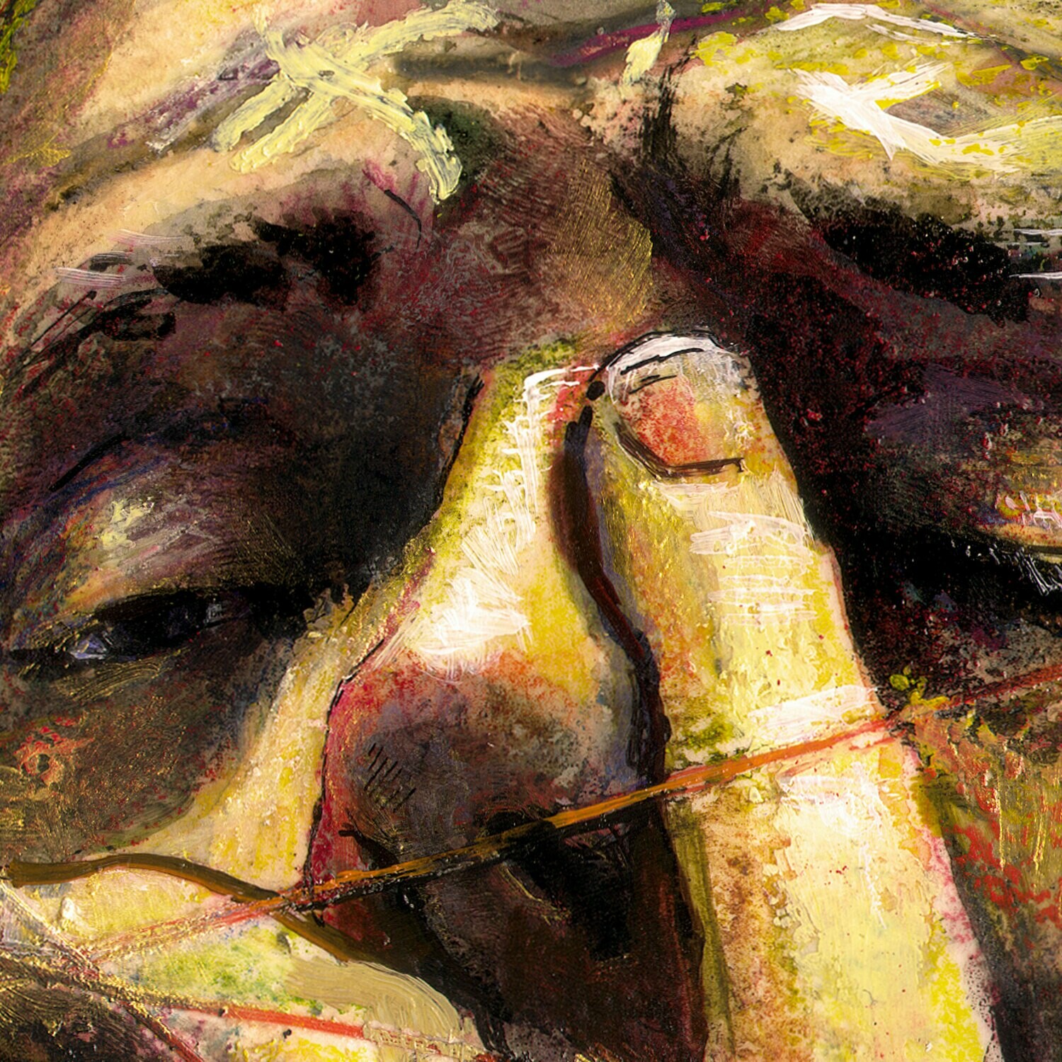 "Self-Portrait, Tied Up in Time" Original Work on Paper