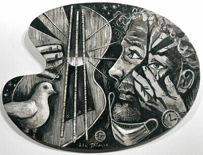 "07.11.2020: Self-Portrait a la Picasso" Original Painting on Palette