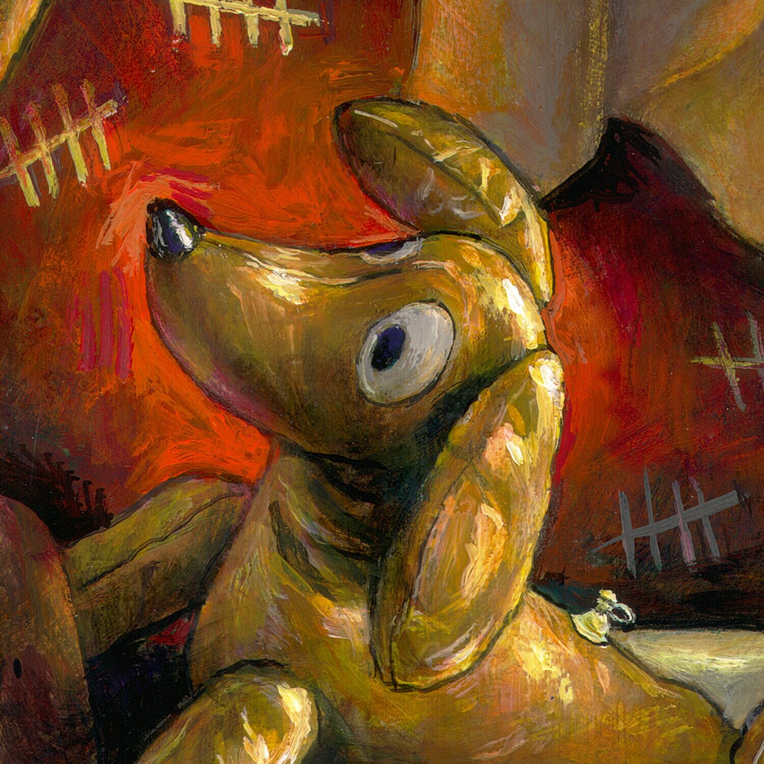 "Busted" Original Painting on Palette