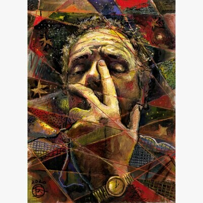 &quot;Self-Portrait, Tied Up in Time&quot; Original Work on Paper