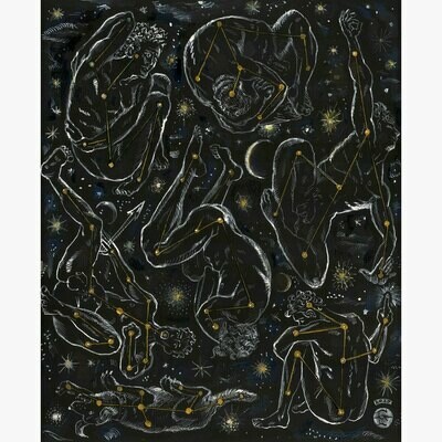 &quot;March 21, 2020: An Anxious Doodle (Self-Portraits as a Constellation)&quot; Original Work on Paper