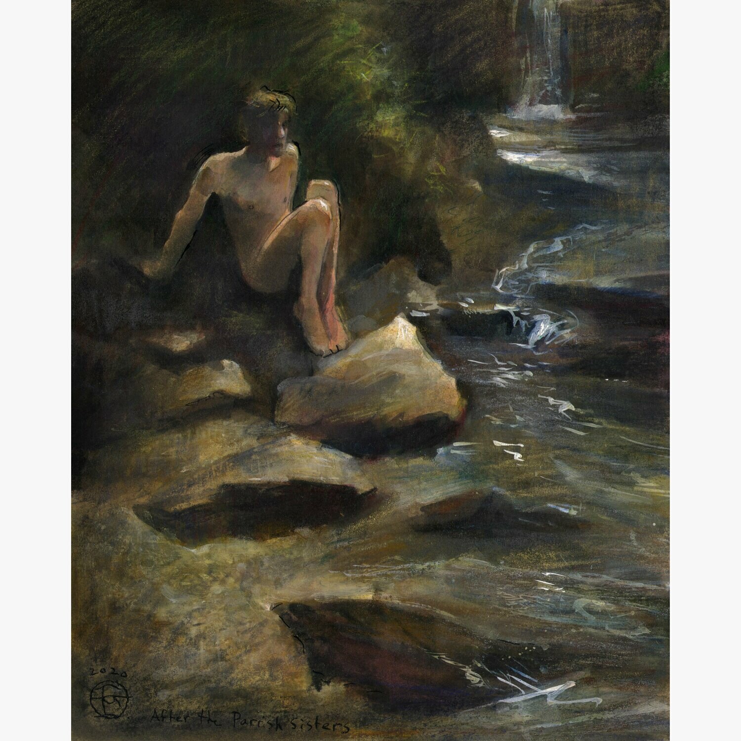 Untitled (Bather, after the Parrish Sisters) Original Work on Paper