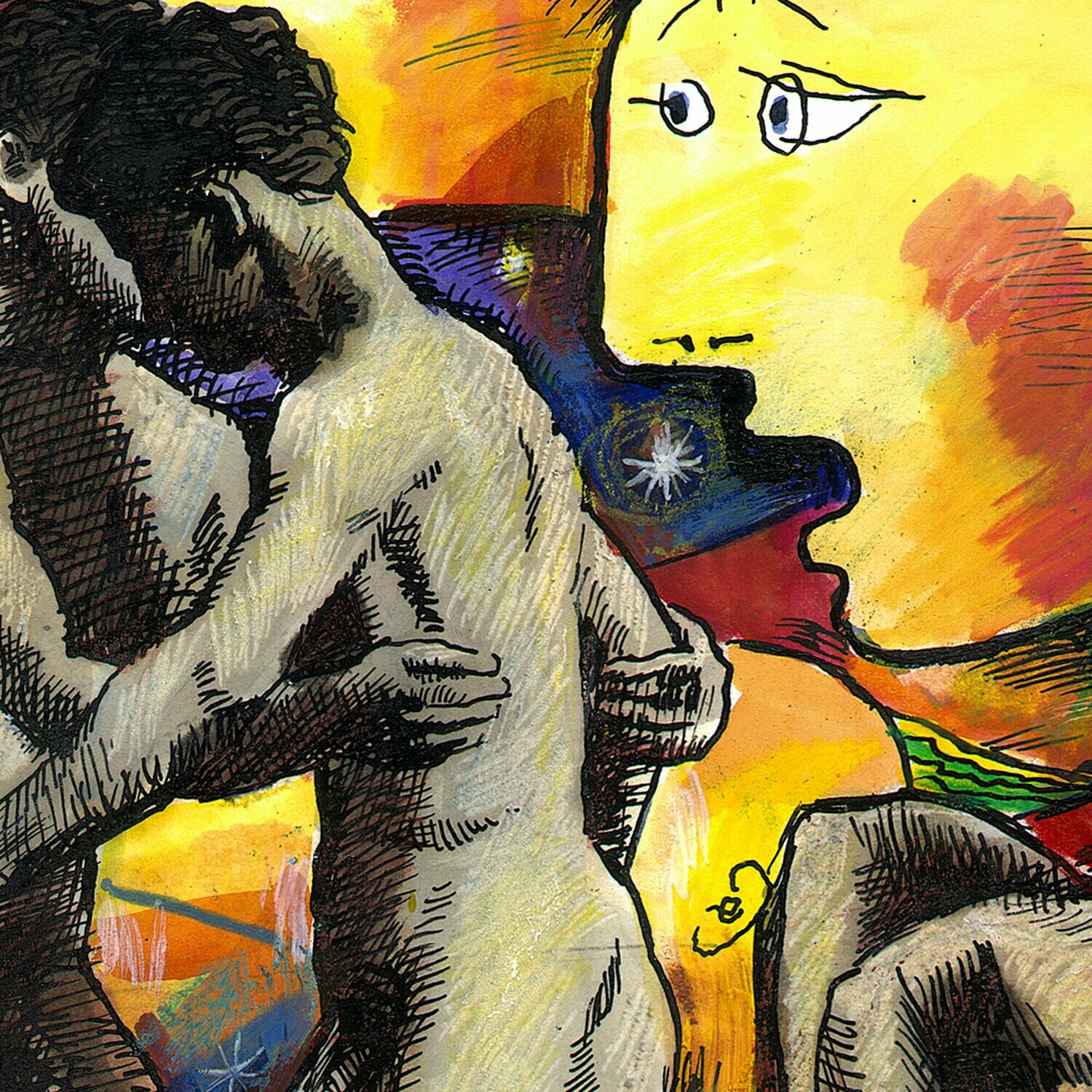 "Night Fights (after Muybridge)" Original Work on Paper