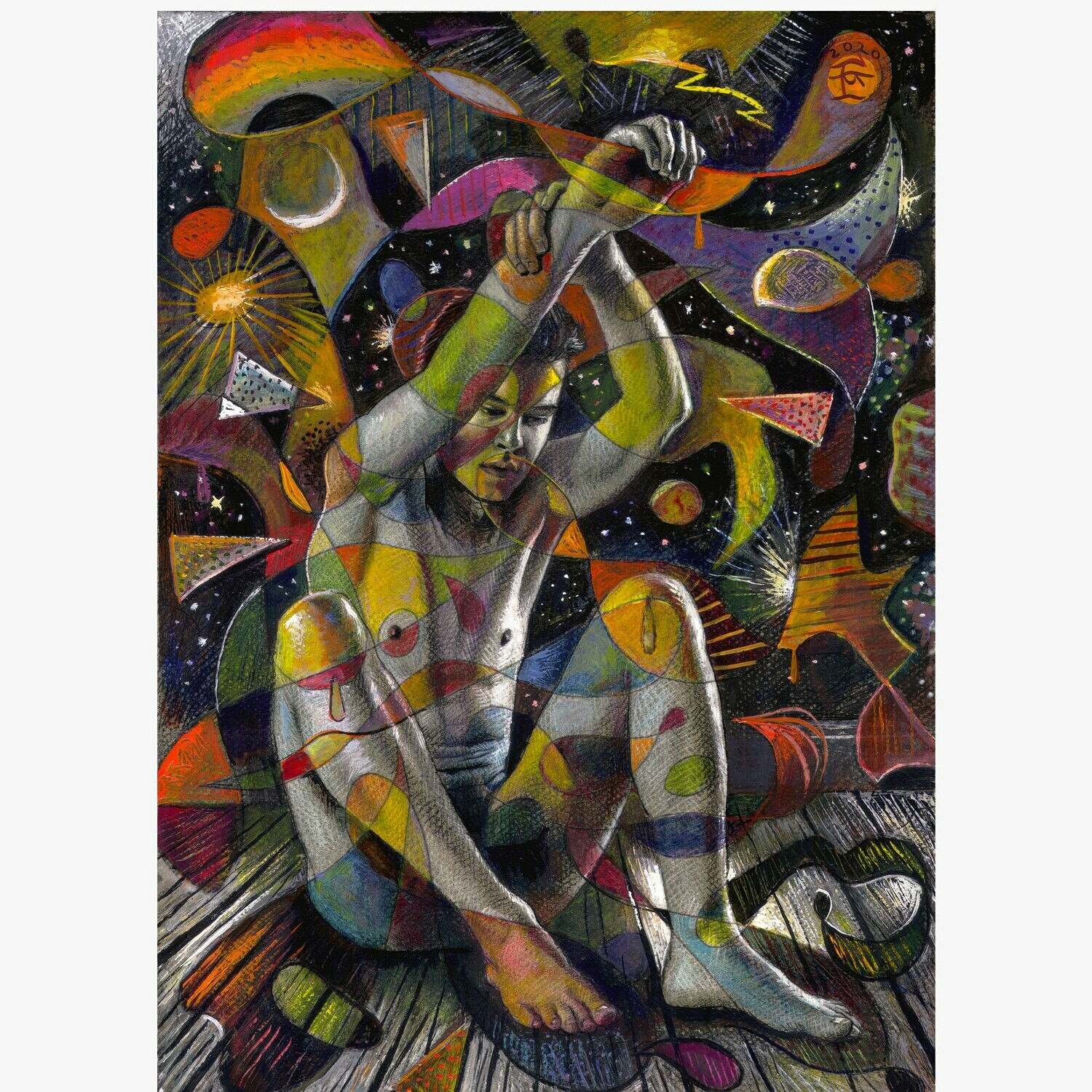 &quot;Isolation&quot; Original Mixed-Media Painting
