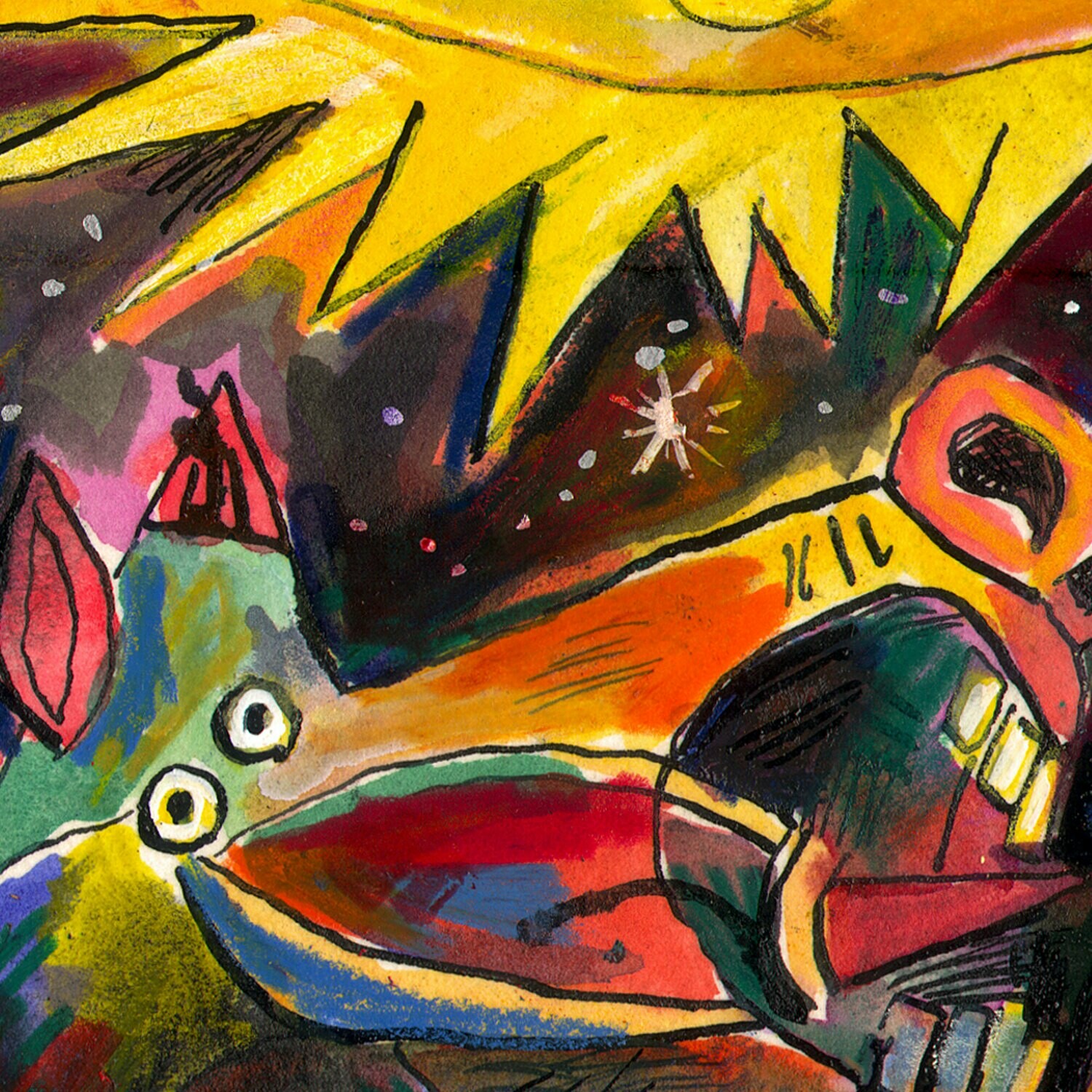 "Light into Darkness (Self-Portrait)" Original Mixed-Media Work on Paper