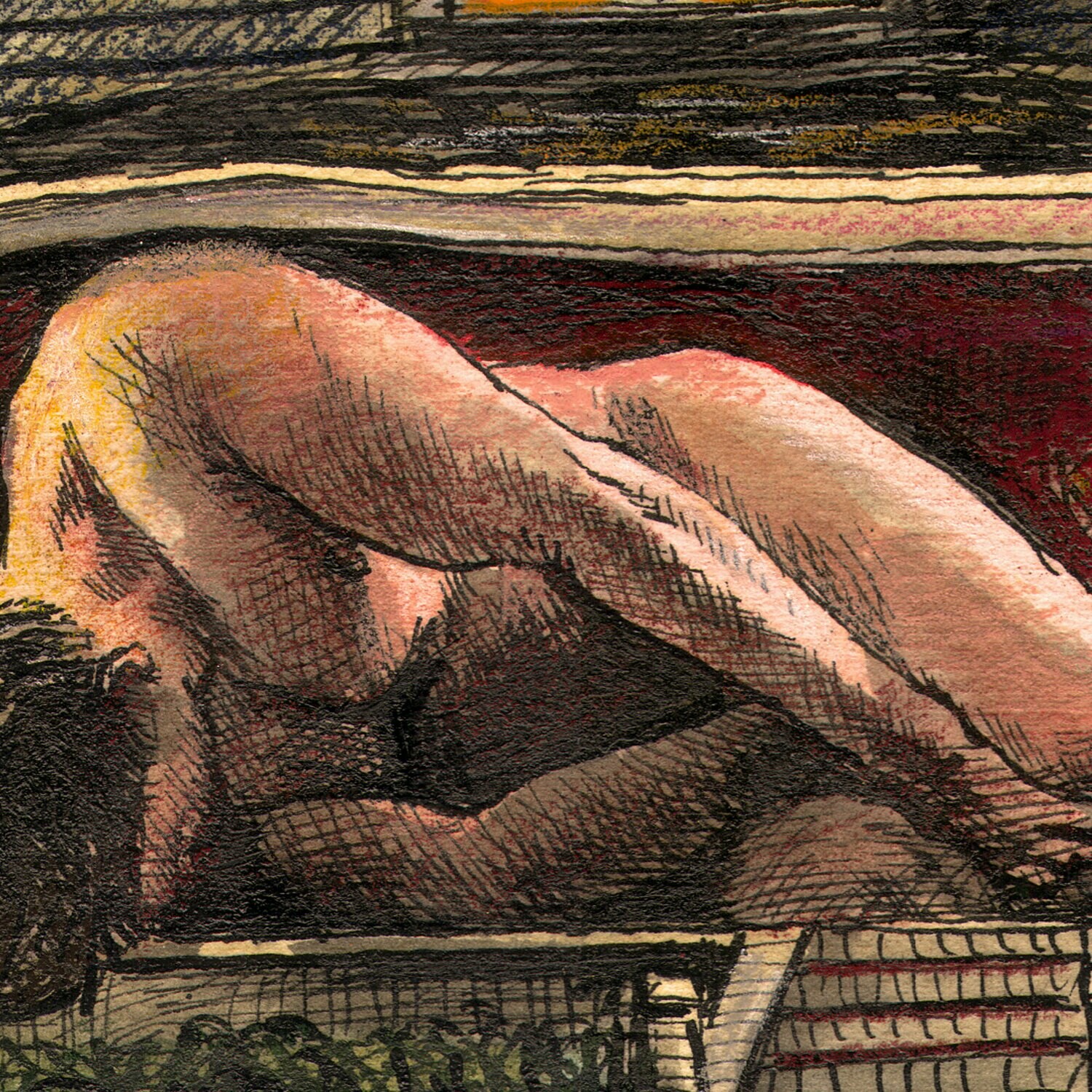 "Housebound" Original Mixed-Media Work on Paper