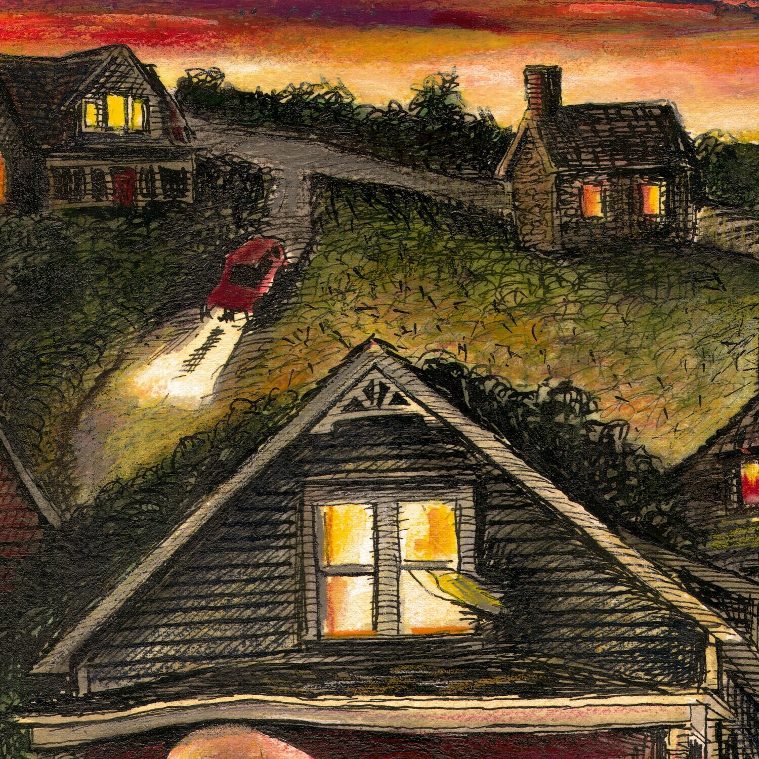 "Housebound" Original Mixed-Media Work on Paper