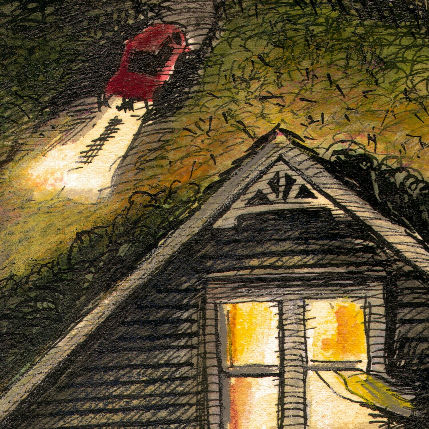 "Housebound" Original Mixed-Media Work on Paper
