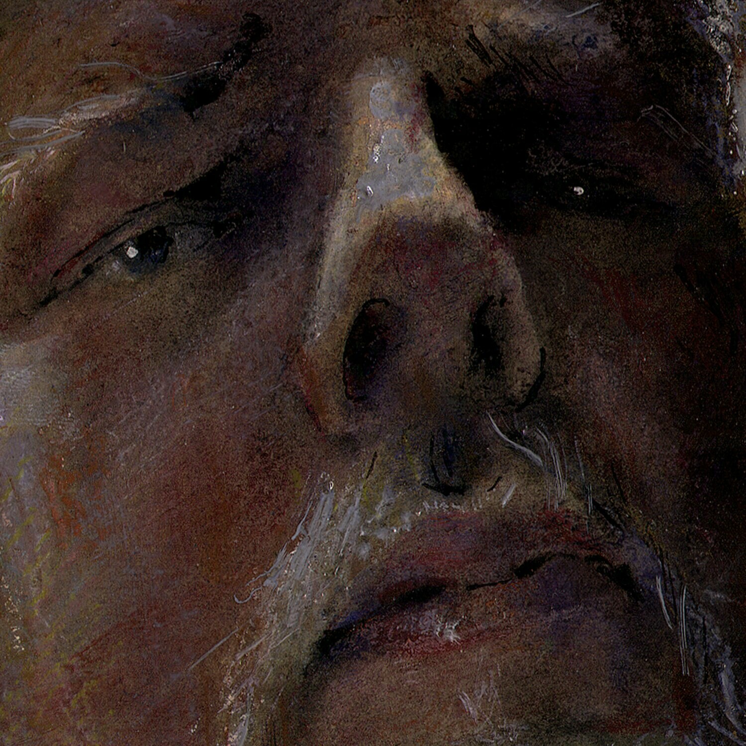 "Quarantine Self-Portrait" Original Mixed-Media Work on Paper