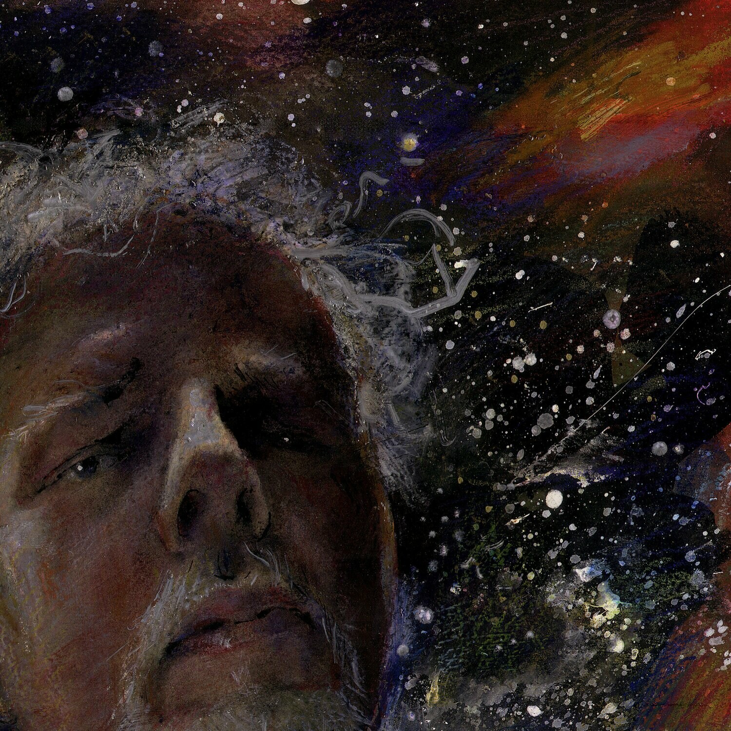 "Quarantine Self-Portrait" Original Mixed-Media Work on Paper