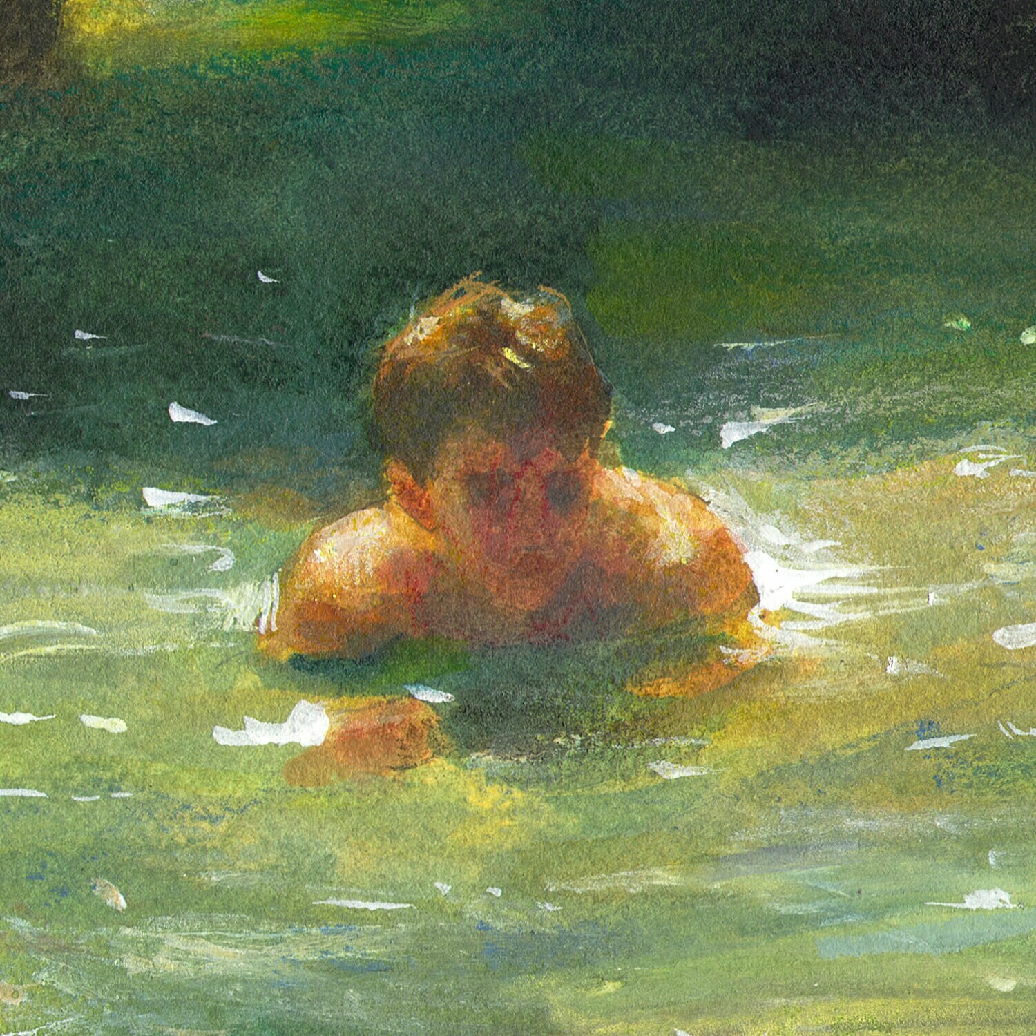 Study after Henry Scott Tuke, Original Mixed-Media Painting on Paper
